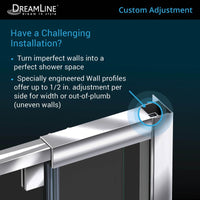 Thumbnail for DreamLine Flex 32-36 in. W x 72 in. H Semi-Frameless Pivot Shower Door - BNGBath