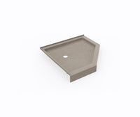 Thumbnail for SS-36NEO 36 x 36 Swanstone Corner Shower Pan with Center Drain Limestone