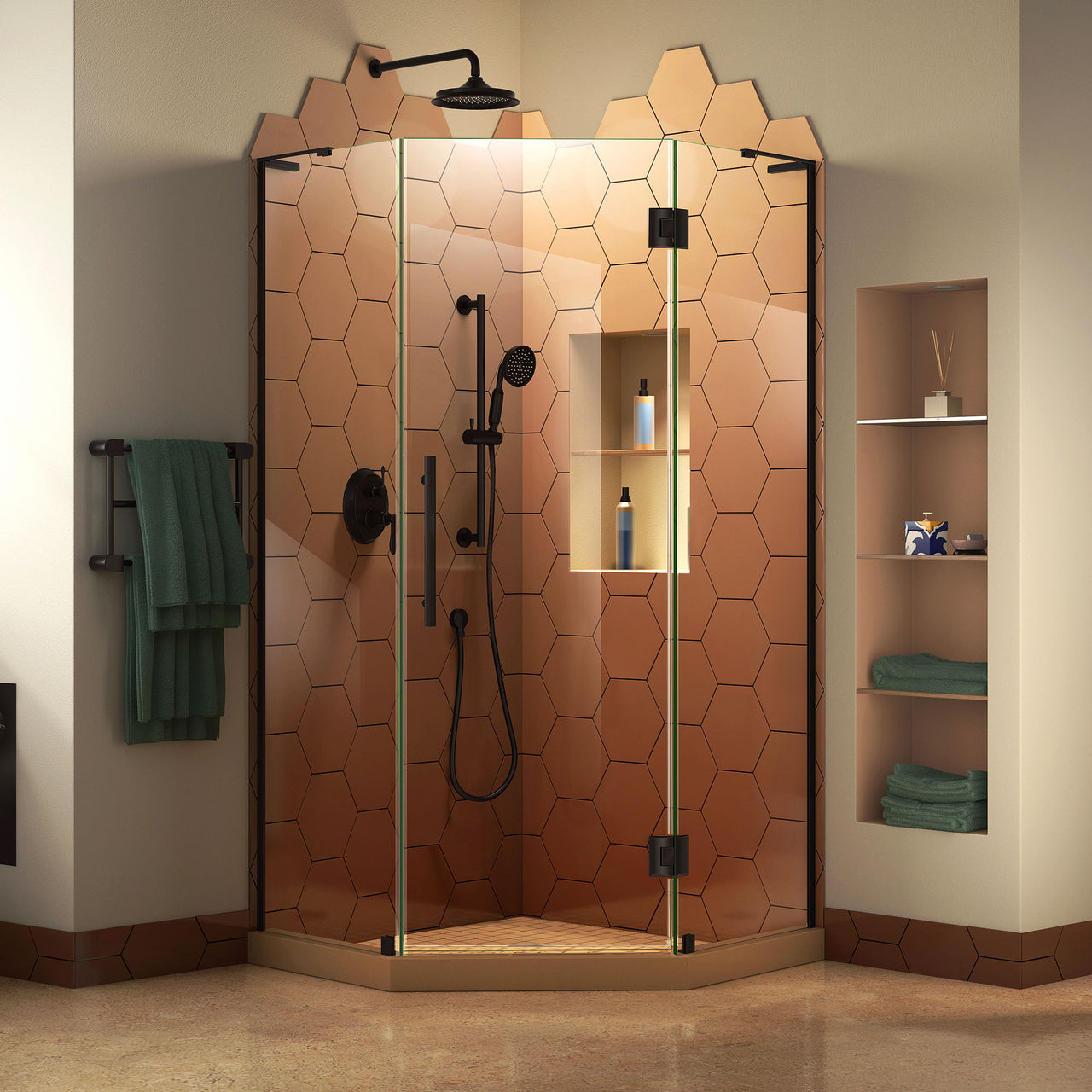 DreamLine Prism Plus 36 in. x 36 in. x 72 in. Frameless Hinged Shower Enclosure - BNGBath