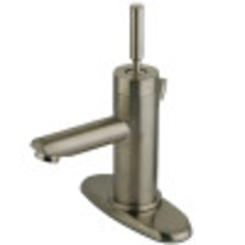 Kingston Brass KS8208DL Concord Single-Handle Bathroom Faucet with Brass Pop-Up and Cover Plate, Brushed Nickel - BNGBath