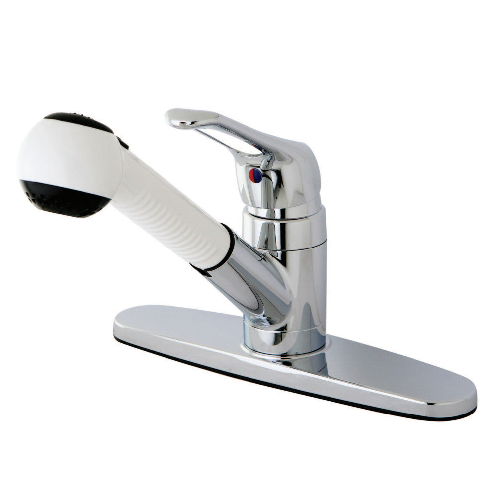 Kingston Brass KB701 Pull-Out Kitchen Faucet, Polished Chrome - BNGBath