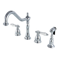 Thumbnail for Kingston Brass KS1791BPLBS Widespread Kitchen Faucet, Polished Chrome - BNGBath