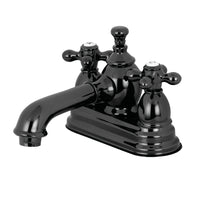 Thumbnail for Kingston Brass NS7010AX Water Onyx 4 in. Centerset Bathroom Faucet with Brass Pop-Up, Black Stainless Steel - BNGBath