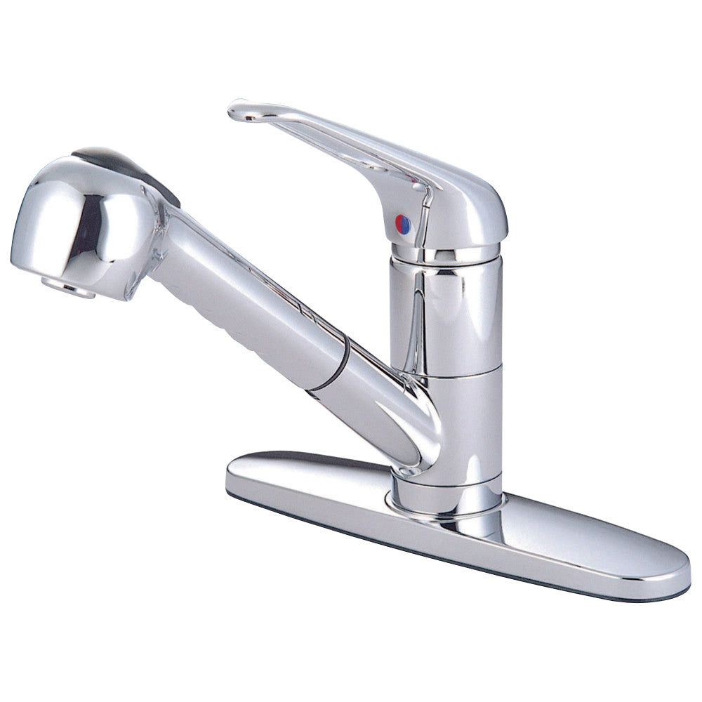 Kingston Brass KS881C Pull-Out Kitchen Faucet, Polished Chrome - BNGBath