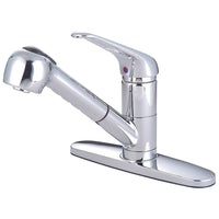 Thumbnail for Kingston Brass KS881C Pull-Out Kitchen Faucet, Polished Chrome - BNGBath