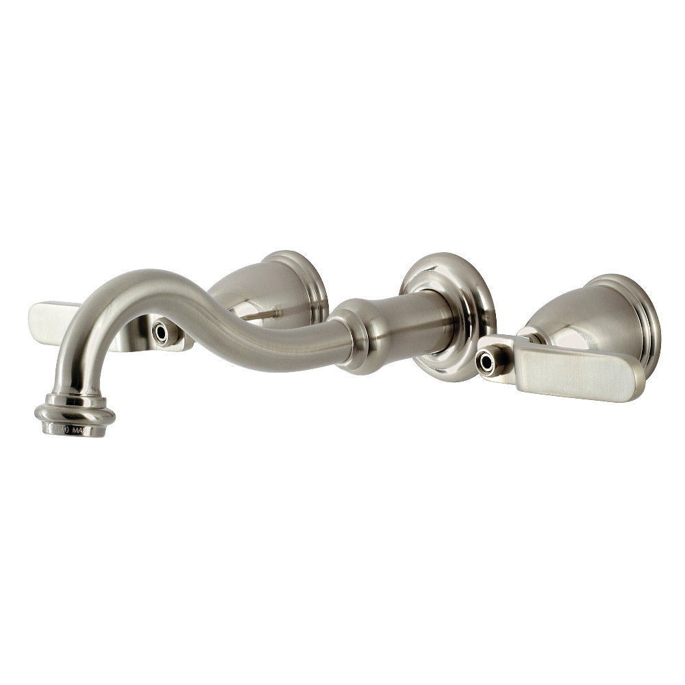 Kingston Brass KS3128KL Whitaker Two-Handle Wall Mount Bathroom Faucet, Brushed Nickel - BNGBath