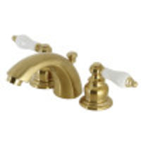 Thumbnail for Kingston Brass KB957PLSB Victorian Mini-Widespread Bathroom Faucet, Brushed Brass - BNGBath