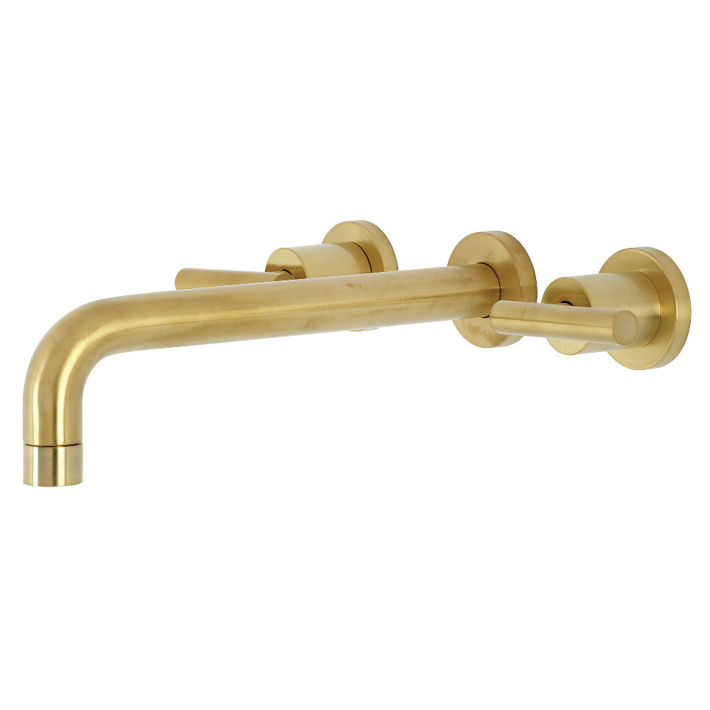 Kingston Brass KS8027CML Manhattan Two-Handle Wall Mount Tub Faucet, Brushed Brass - BNGBath