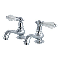 Thumbnail for Kingston Brass KS1101WLL Basin Tap Faucet with Cross Handle, Polished Chrome - BNGBath