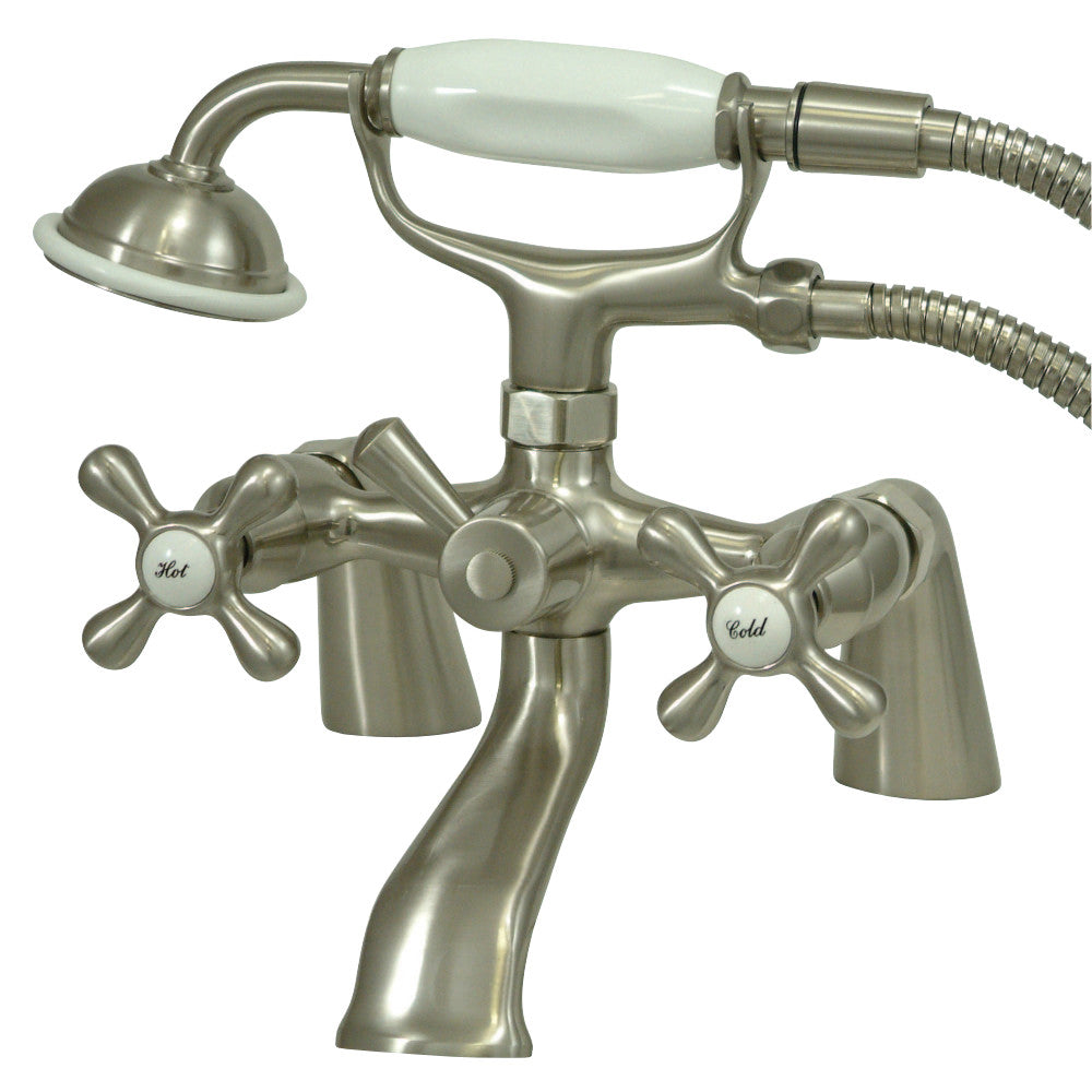 Kingston Brass KS267SN Kingston Clawfoot Tub Faucet with Hand Shower, Brushed Nickel - BNGBath