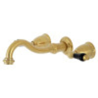 Thumbnail for Kingston Brass KS3127PKL Duchess Two-Handle Wall Mount Bathroom Faucet, Brushed Brass - BNGBath