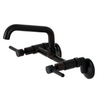 Thumbnail for Kingston Brass KS823ORB Concord Two-Handle Wall-Mount Kitchen Faucet, Oil Rubbed Bronze - BNGBath