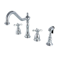 Thumbnail for Kingston Brass KS1791BEXBS Widespread Kitchen Faucet, Polished Chrome - BNGBath