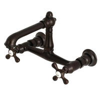 Thumbnail for Kingston Brass KS7245AX 8-Inch Center Wall Mount Bathroom Faucet, Oil Rubbed Bronze - BNGBath