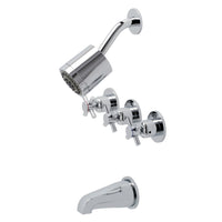 Thumbnail for Kingston Brass KBX8131DX Concord Three-Handle Tub and Shower Faucet, Polished Chrome - BNGBath
