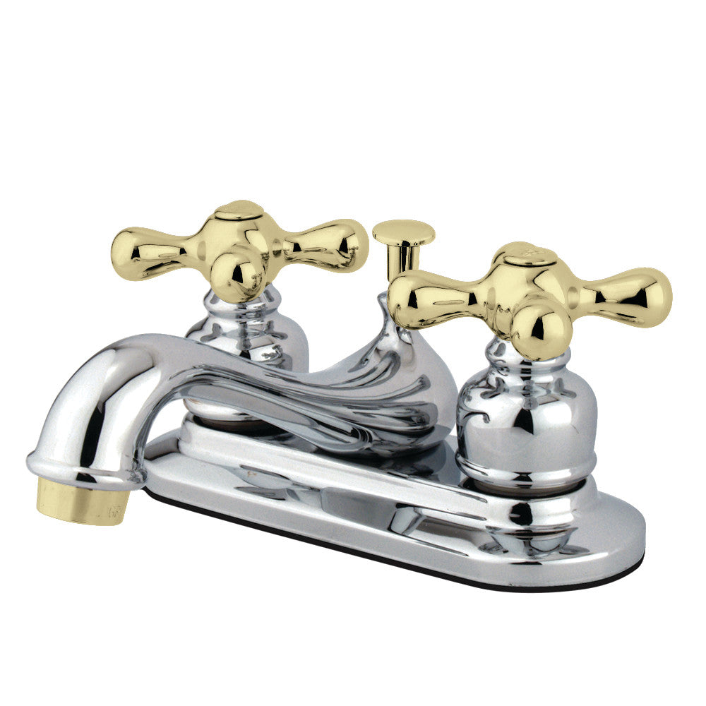 Kingston Brass KB604AX Restoration 4 in. Centerset Bathroom Faucet, Polished Chrome/Polished Brass - BNGBath