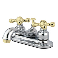 Thumbnail for Kingston Brass KB604AX Restoration 4 in. Centerset Bathroom Faucet, Polished Chrome/Polished Brass - BNGBath
