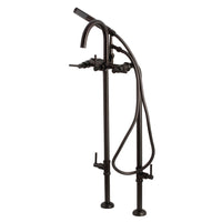 Thumbnail for Aqua Vintage CCK8105DL Concord Freestanding Tub Faucet with Supply Line, Stop Valve, Oil Rubbed Bronze - BNGBath