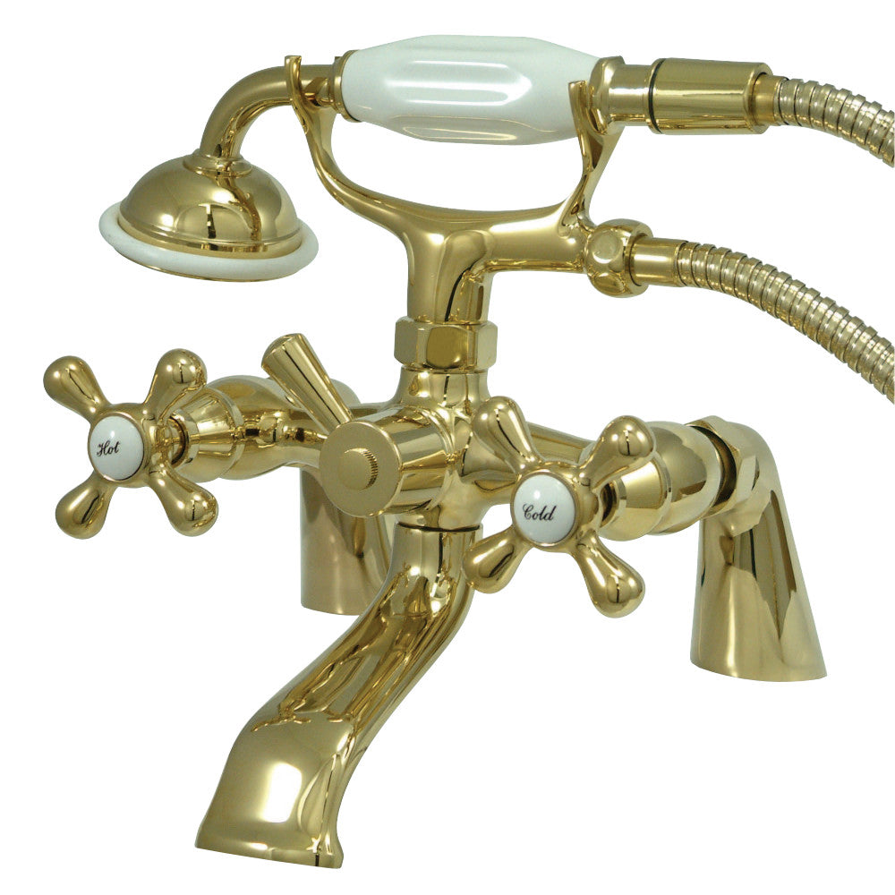 Kingston Brass KS267PB Kingston Clawfoot Tub Faucet with Hand Shower, Polished Brass - BNGBath