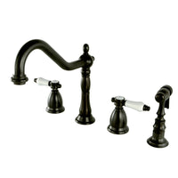 Thumbnail for Kingston Brass KS1795BPLBS Widespread Kitchen Faucet, Oil Rubbed Bronze - BNGBath