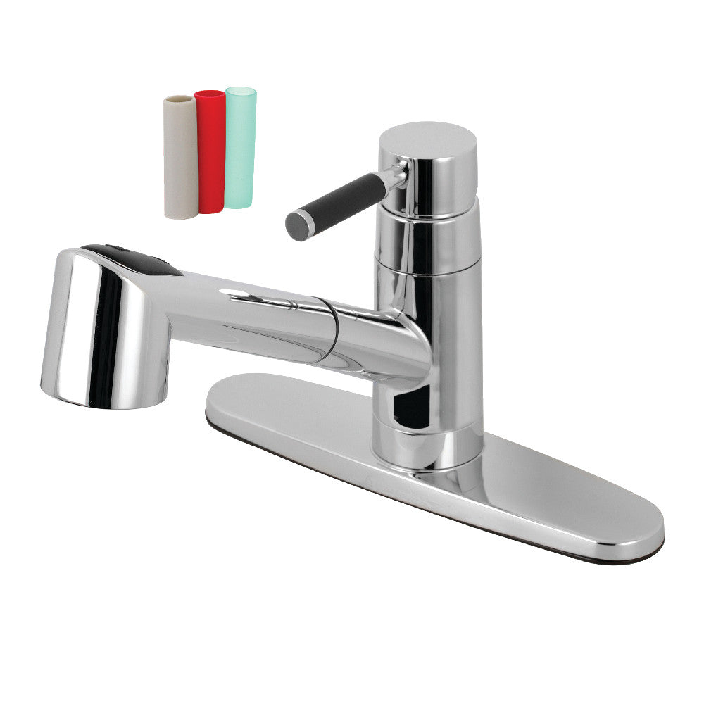 Gourmetier GSC8571DKL Kaiser Single-Handle Pull-Out Kitchen Faucet, Polished Chrome - BNGBath