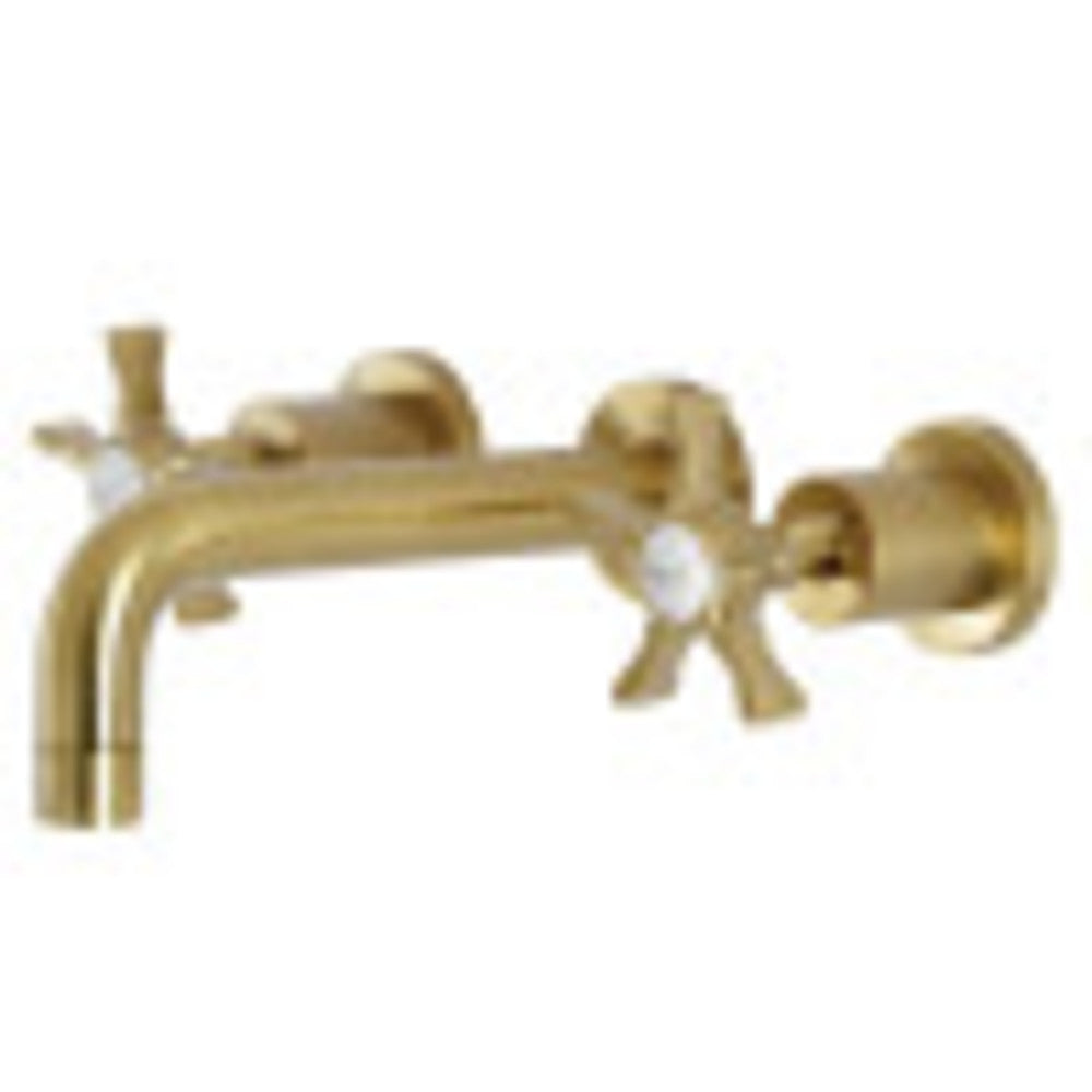 Kingston Brass KS8127NX Hamilton Two-Handle Wall Mount Bathroom Faucet, Brushed Brass - BNGBath