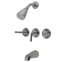 Thumbnail for Kingston Brass GKB238 Water Saving Magellan 3-Handle Tub and Shower Faucet with Water Savings Showerhead, Brushed Nickel - BNGBath