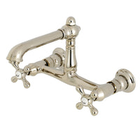 Thumbnail for Kingston Brass KS7246AX 8-Inch Center Wall Mount Bathroom Faucet, Polished Nickel - BNGBath