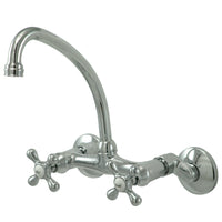 Thumbnail for Kingston Brass KS214C Kingston Two Handle Wall Mount Kitchen Faucet, Polished Chrome - BNGBath