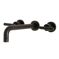 Thumbnail for Kingston Brass KS8025CML Manhattan Two-Handle Wall Mount Tub Faucet, Oil Rubbed Bronze - BNGBath