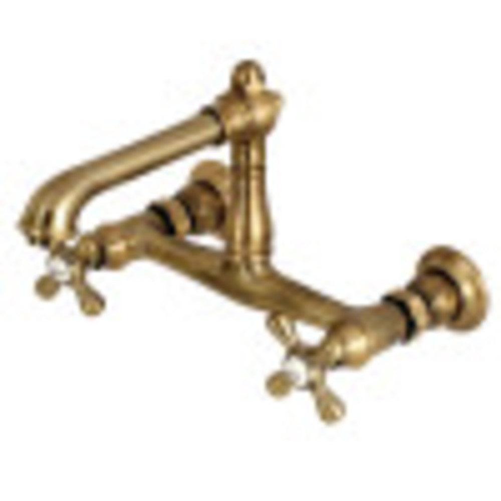 Kingston Brass KS7243AX 8-Inch Center Wall Mount Bathroom Faucet, Antique Brass - BNGBath