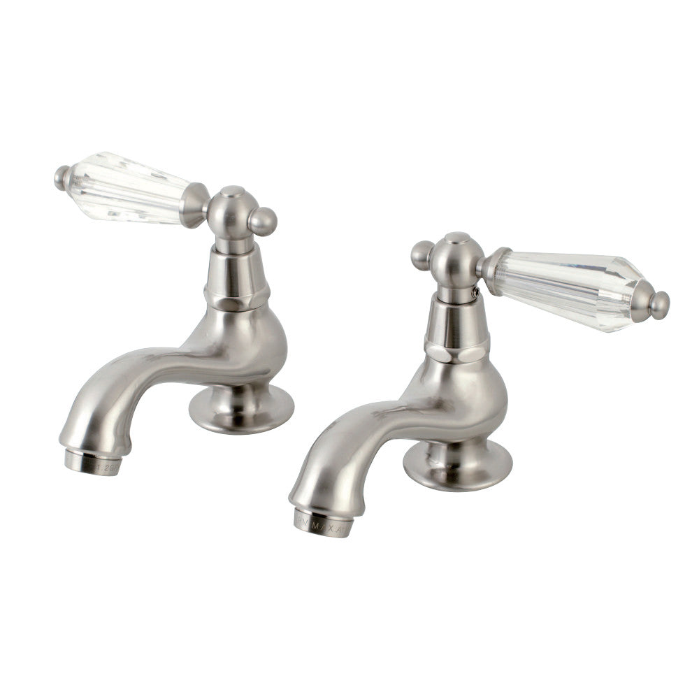 Kingston Brass KS1108WLL Basin Tap Faucet with Cross Handle, Brushed Nickel - BNGBath