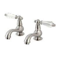 Thumbnail for Kingston Brass KS1108WLL Basin Tap Faucet with Cross Handle, Brushed Nickel - BNGBath