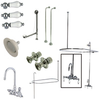 Thumbnail for Kingston Brass CCK4141PL Vintage Gooseneck Clawfoot Tub Faucet Package, Polished Chrome - BNGBath