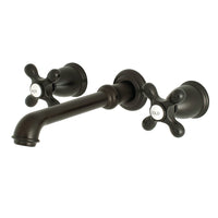 Thumbnail for Kingston Brass KS7125AX English Country Two-Handle Wall Mount Bathroom Faucet, Oil Rubbed Bronze - BNGBath