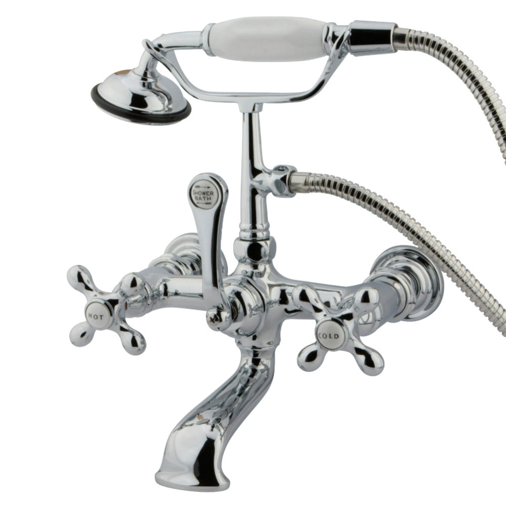 Kingston Brass CC558T1 Vintage 7-Inch Wall Mount Tub Faucet with Hand Shower, Polished Chrome - BNGBath