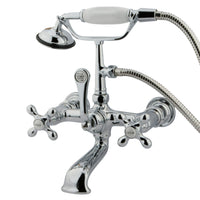 Thumbnail for Kingston Brass CC558T1 Vintage 7-Inch Wall Mount Tub Faucet with Hand Shower, Polished Chrome - BNGBath