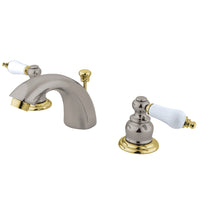 Thumbnail for Kingston Brass KB949B Mini-Widespread Bathroom Faucet, Brushed Nickel/Polished Brass - BNGBath