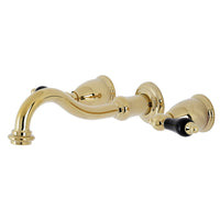 Thumbnail for Kingston Brass KS3122PKL Duchess Two-Handle Wall Mount Bathroom Faucet, Polished Brass - BNGBath