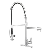 Thumbnail for Gourmetier LS8501CTL Continental Single-Handle Pre-Rinse Kitchen Faucet, Polished Chrome - BNGBath