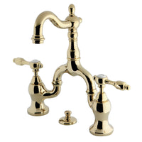 Thumbnail for Kingston Brass KS7972TAL Bridge Bathroom Faucet, Polished Brass - BNGBath