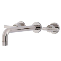 Thumbnail for Kingston Brass KS8026CML Manhattan Two-Handle Wall Mount Tub Faucet, Polished Nickel - BNGBath