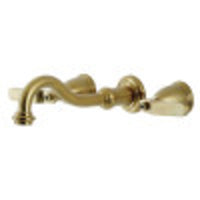 Thumbnail for Kingston Brass KS3127KL Whitaker Two-Handle Wall Mount Bathroom Faucet, Brushed Brass - BNGBath