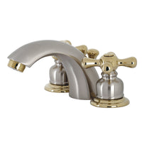 Thumbnail for Kingston Brass KB949AX Victorian Mini-Widespread Bathroom Faucet, Brushed Nickel/Polished Brass - BNGBath