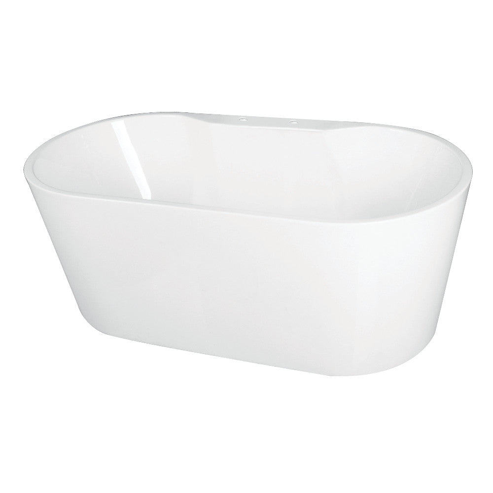 Aqua Eden VT7DE593023 59-Inch Acrylic Freestanding Tub with Deck for Faucet Installation, White - BNGBath