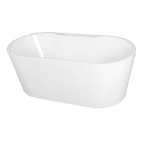 Thumbnail for Aqua Eden VT7DE512823 51-Inch Acrylic Freestanding Tub with Deck for Faucet Installation, White - BNGBath