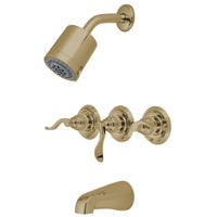 Thumbnail for Kingston Brass KB8232NFL NuWave French Tub & Shower Faucet, Polished Brass - BNGBath