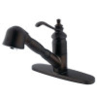 Thumbnail for Kingston Brass KS7895TL Templeton Pull-Out Spray Kitchen Faucet, Oil Rubbed Bronze - BNGBath