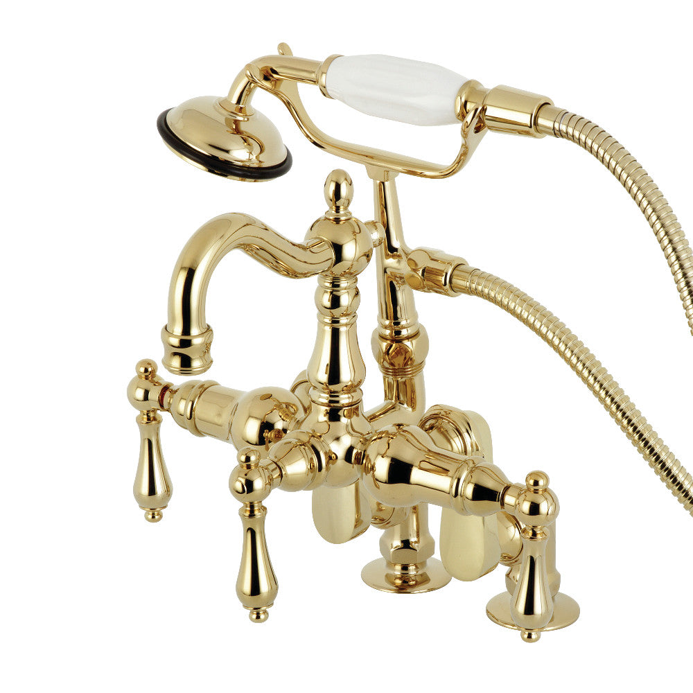 Kingston Brass CC6013T2 Vintage Clawfoot Tub Faucet with Hand Shower, Polished Brass - BNGBath