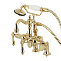 Thumbnail for Kingston Brass CC6013T2 Vintage Clawfoot Tub Faucet with Hand Shower, Polished Brass - BNGBath